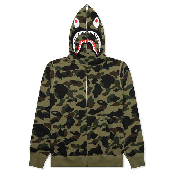 Green bape shark cheap hoodie