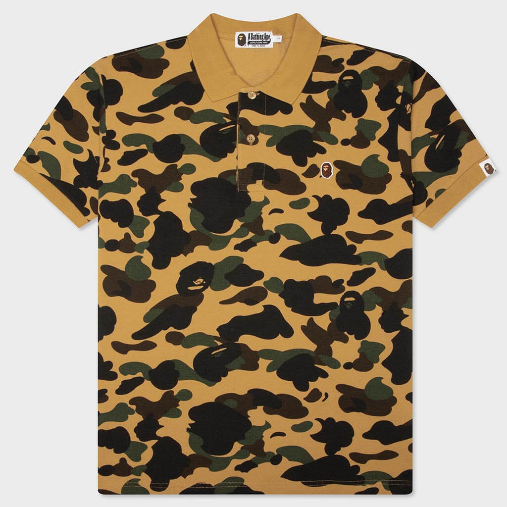 1st Camo One Point Regular Fit Polo Shirt - Yellow