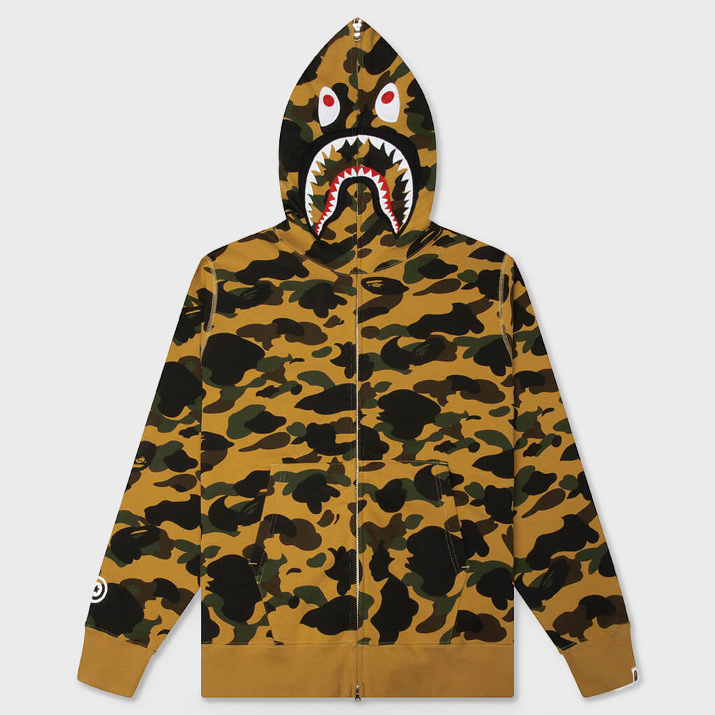 1st Camo Shark Full Zip Hoodie - Yellow