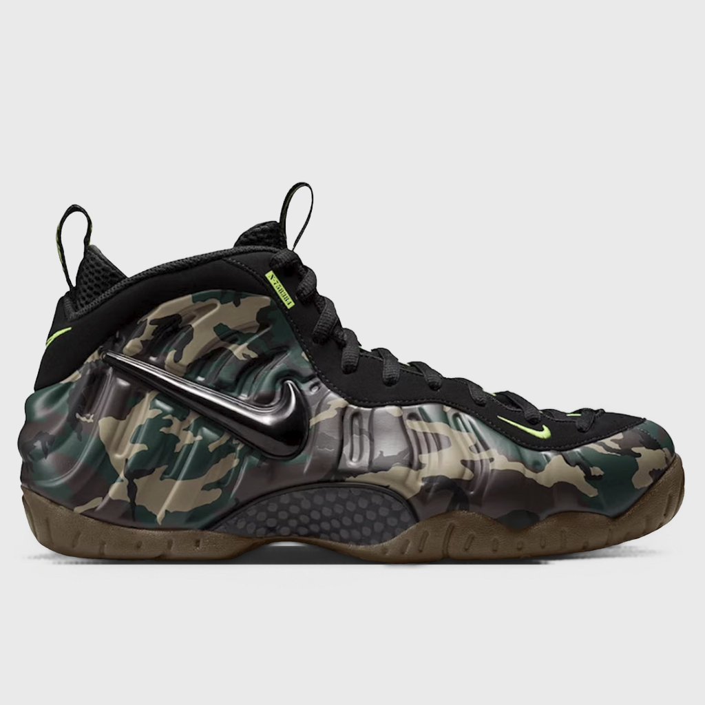 Air Foamposite Pro 'Green Camo' - Black/Black/Gum Dark Brown//Voltage Green