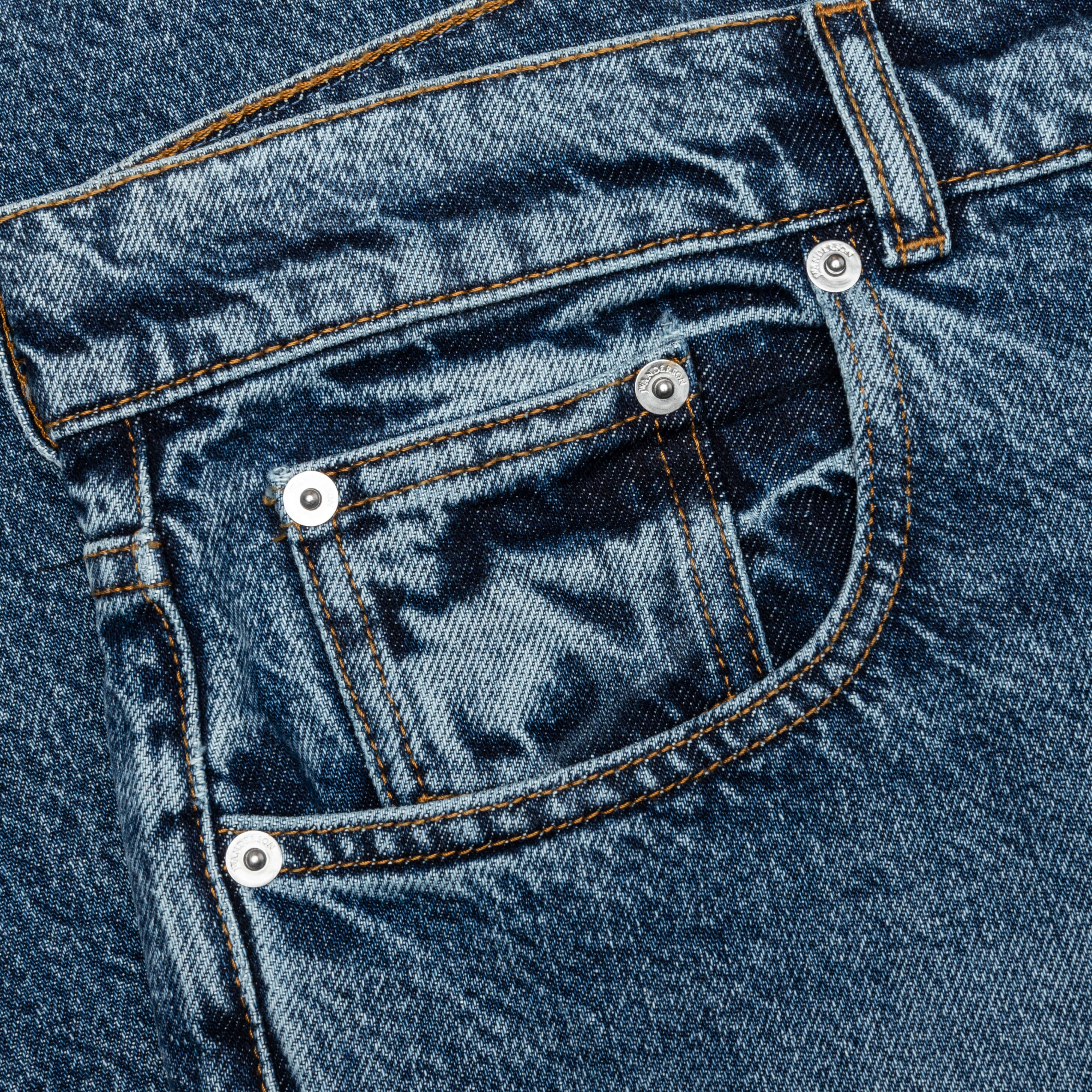 5 Pocket Straight Leg Trousers - Mid Blue – Feature