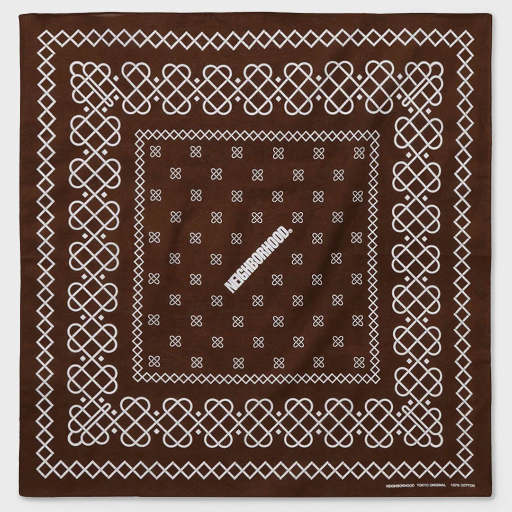 Line Pattern Bandana - Brown