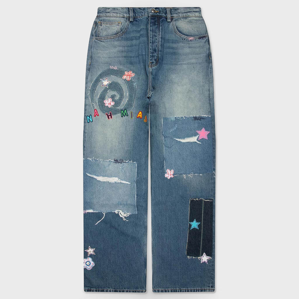 Wipeout Novelty Jean - Medium Indigo Wash – Feature