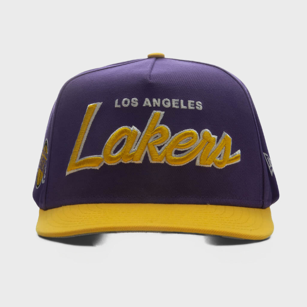 9FIFTY A-Frame Curved Hardwood Classics Script Snapback - Los Angeles Lakers