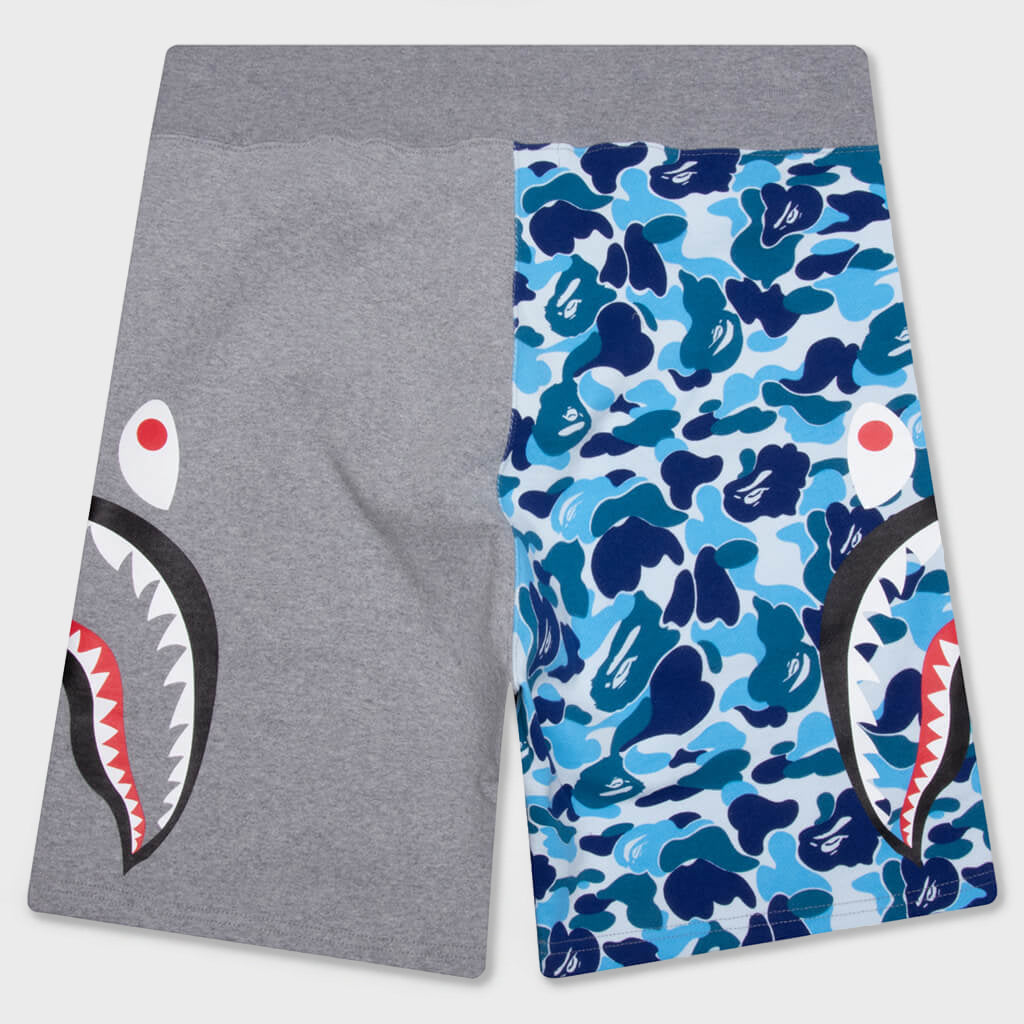 Abc Camo Side Shark Sweat Shorts - Blue