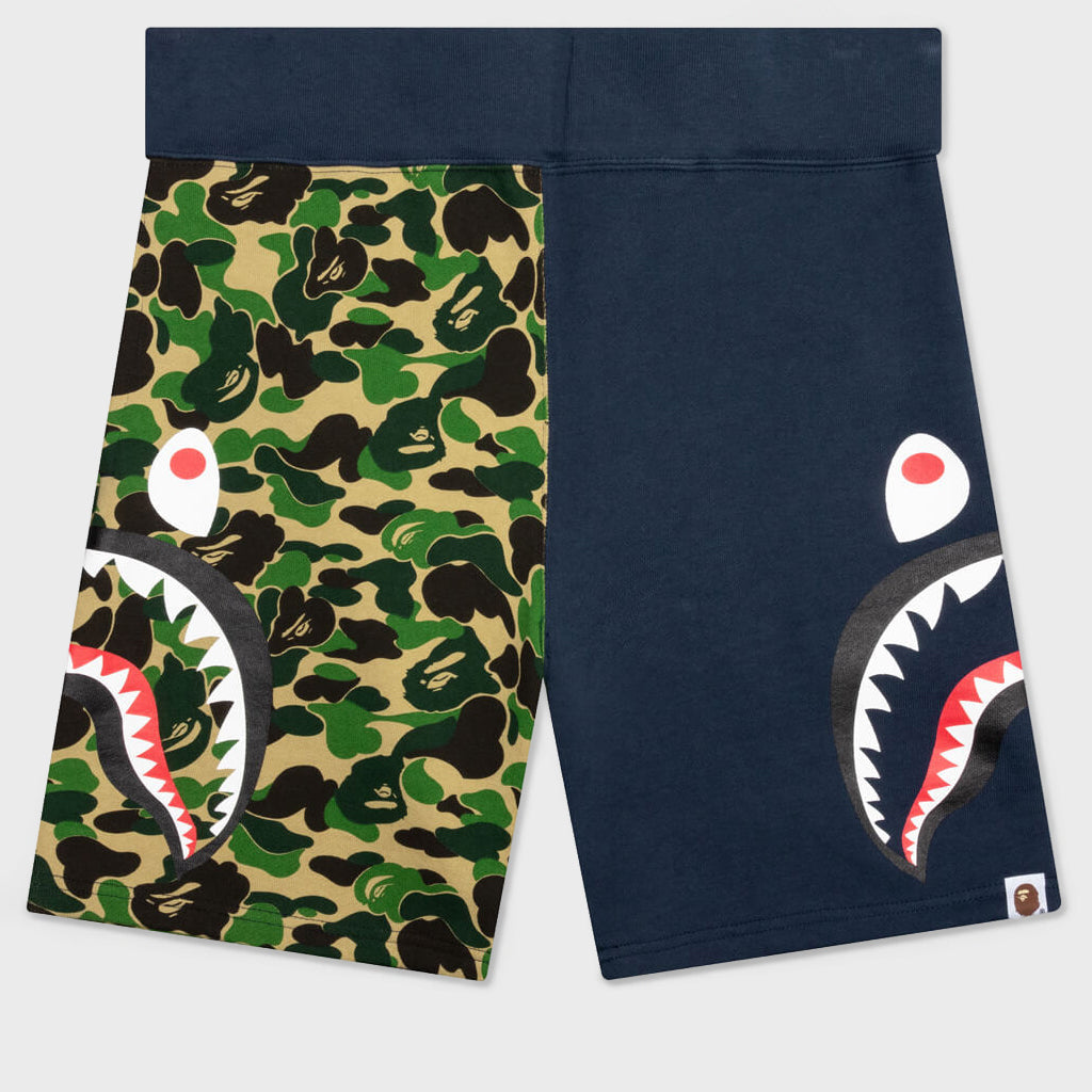 Abc Camo Side Shark Sweat Shorts - Green