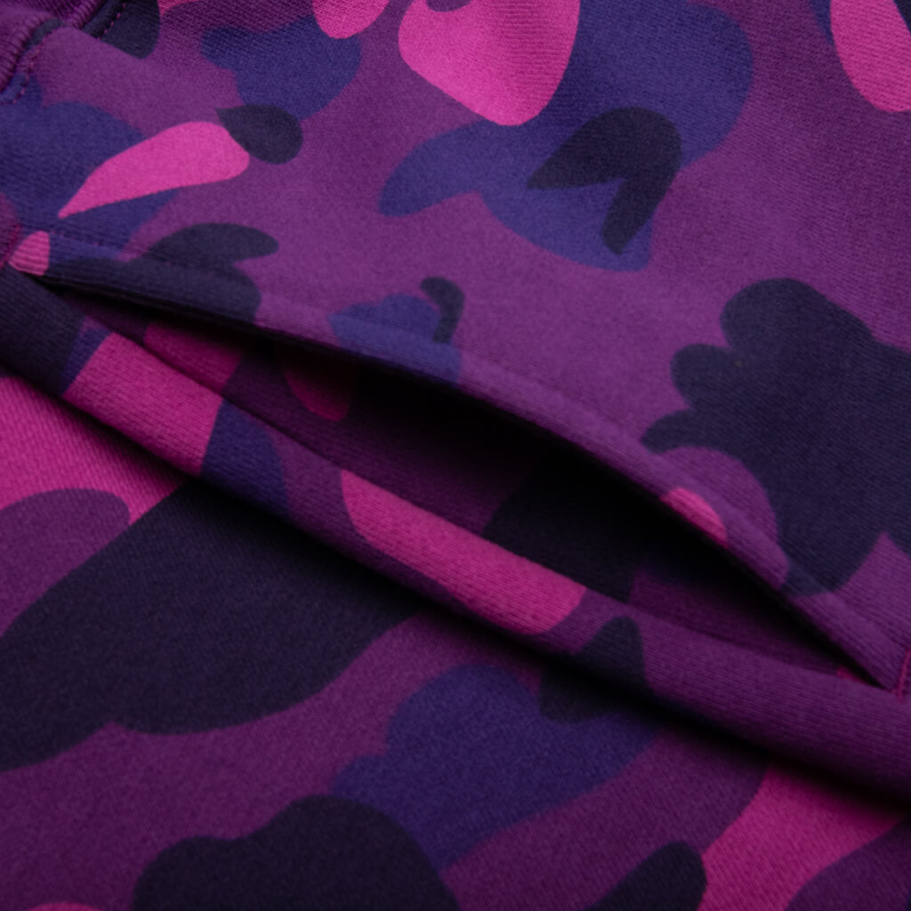 BAPE Color Camo Shark Sweat Shorts Purple