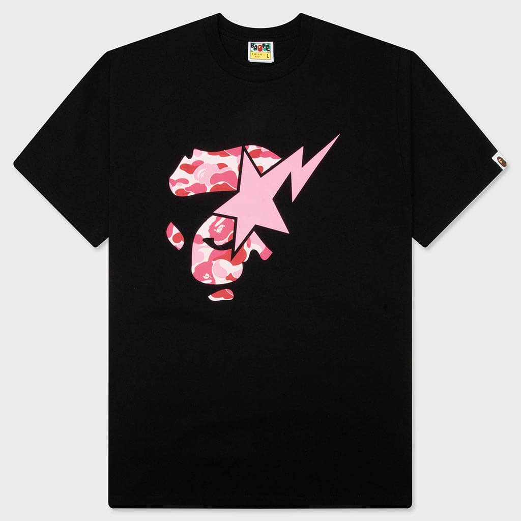 A BATHING APE ピンクカモフラ柄 Tシャツ ブラック 2XS ABC Camo Ape Face STA Tee - Black/Pink – Feature