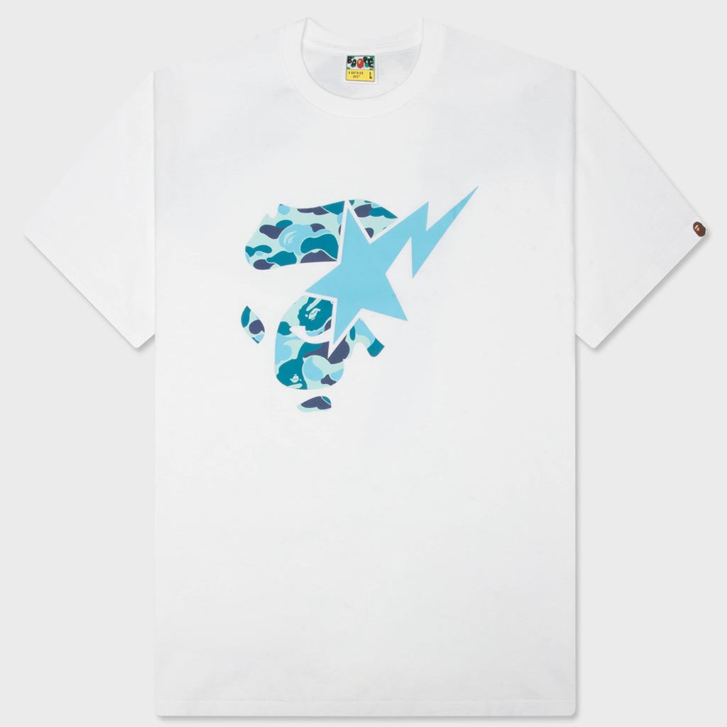 ABC Camo Ape Face STA Tee - White/Blue