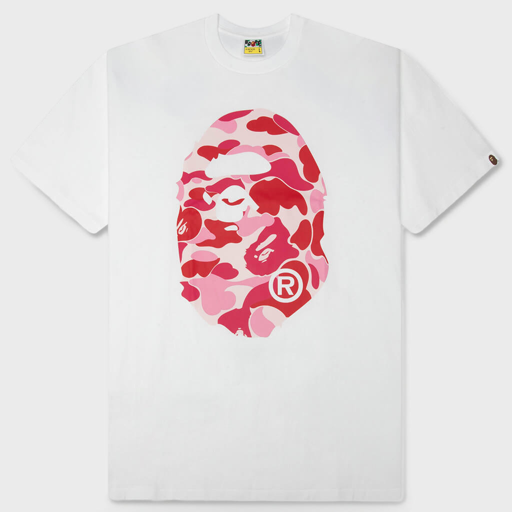 ABC Camo Big Ape Head Tee - White/Pink
