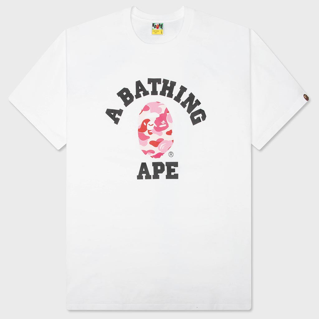 ABC Camo College Tee - White/Pink