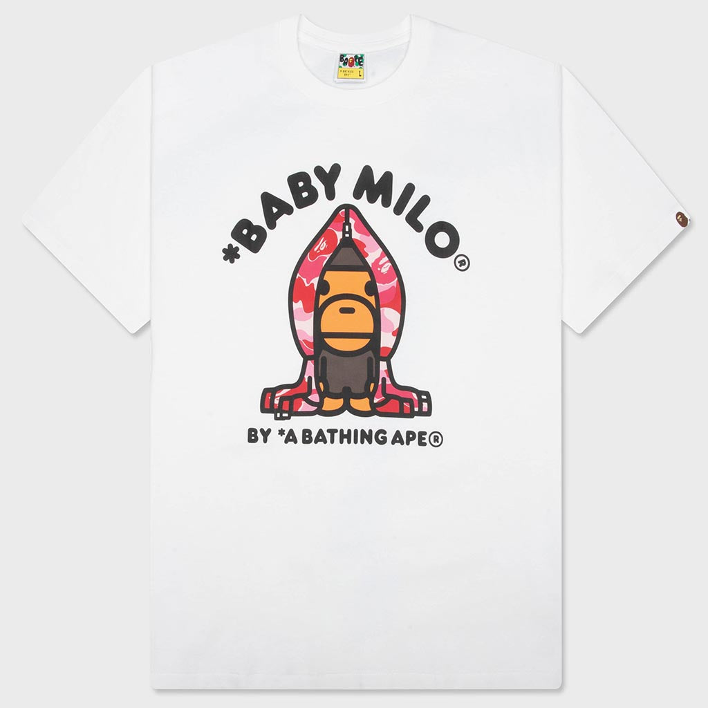 ABC Camo Milo Hoodie Tee - White/Pink