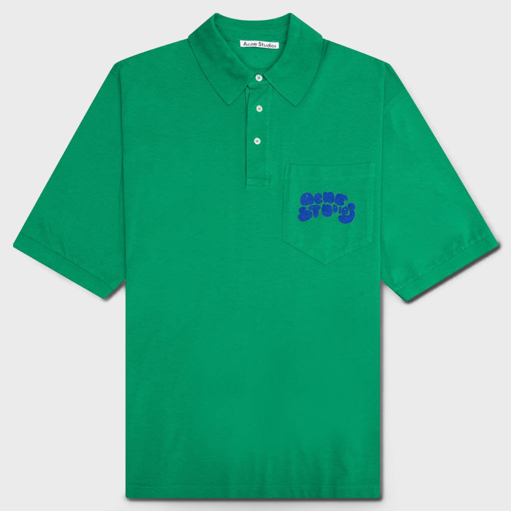 Bubble Logo Polo T-Shirt - Electric Green
