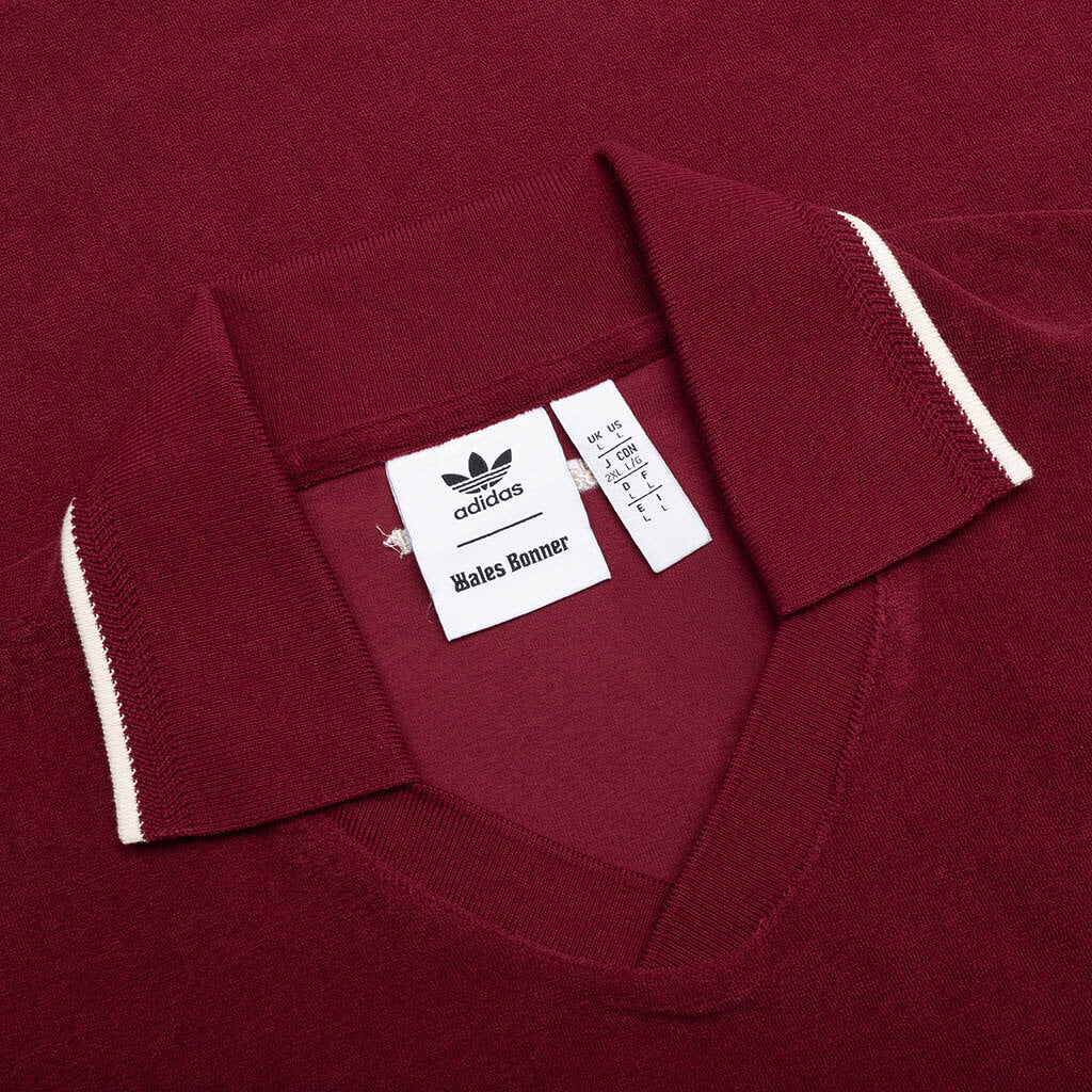 Adidas x Wales Bonner Terry Polo - Collegiate Burgundy – Feature