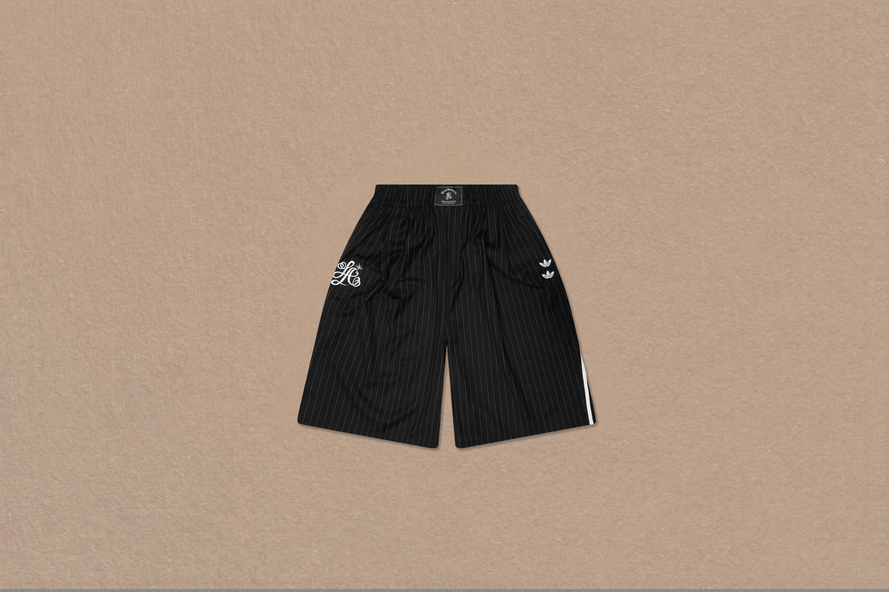 Adidas Originals x Willy Chavarria Pinstripe Shorts - Black/White