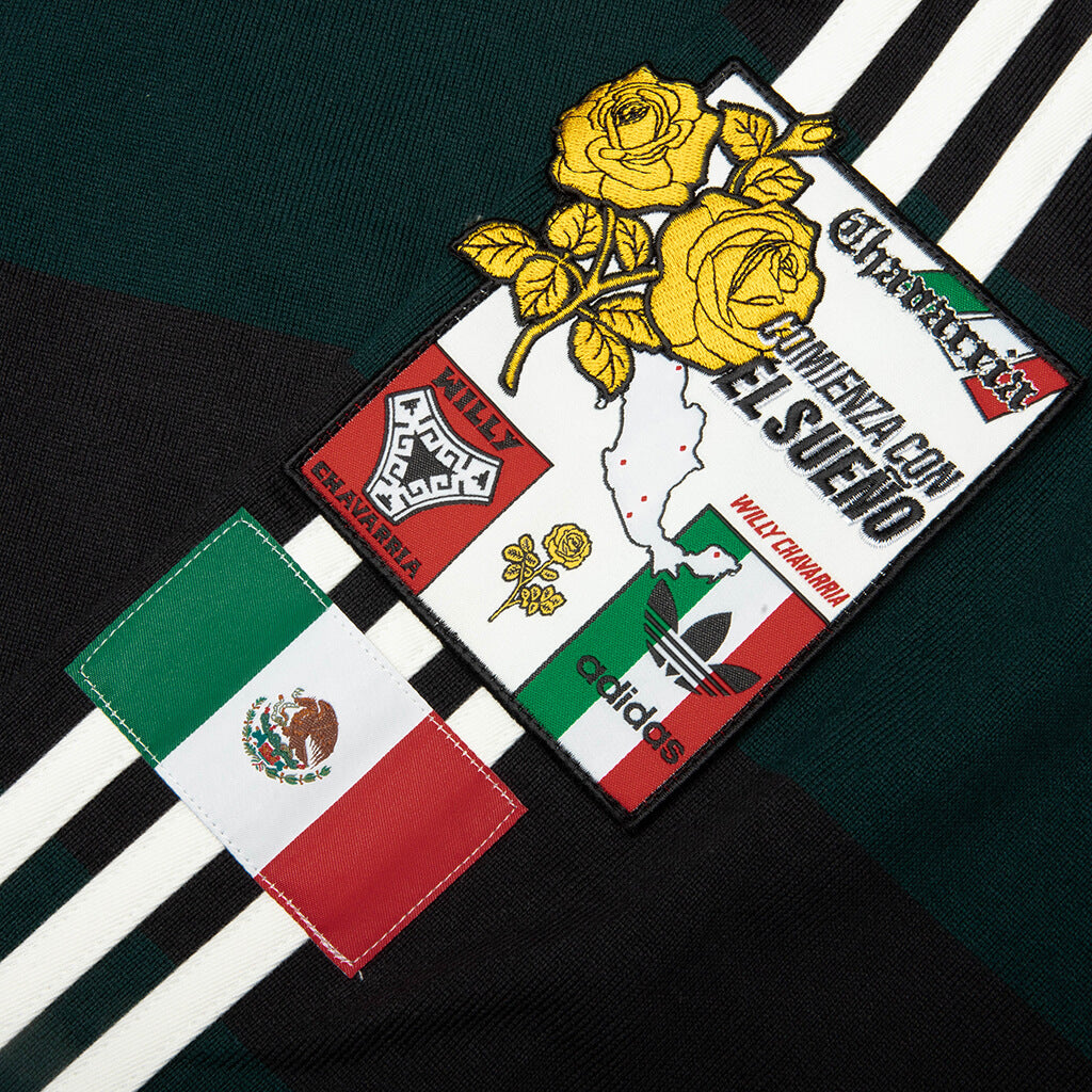 adidas Originals x Willy Chavarria Rugby - Black/Aurora Ivy – Feature