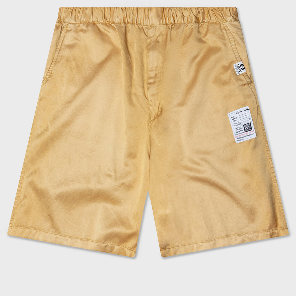 Aged Satin Shorts - Yellow