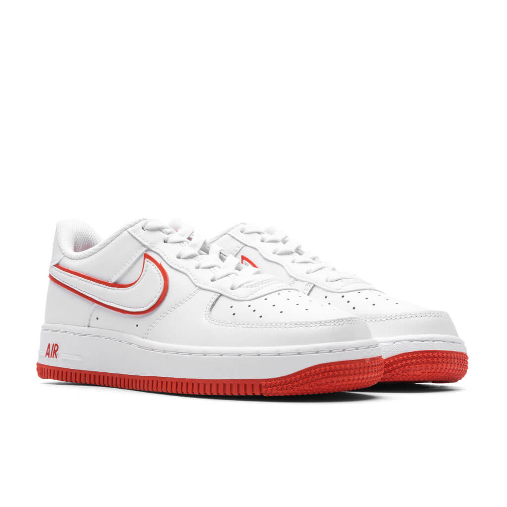 Air Force 1 (GS) - White/White/Picante Red – Feature
