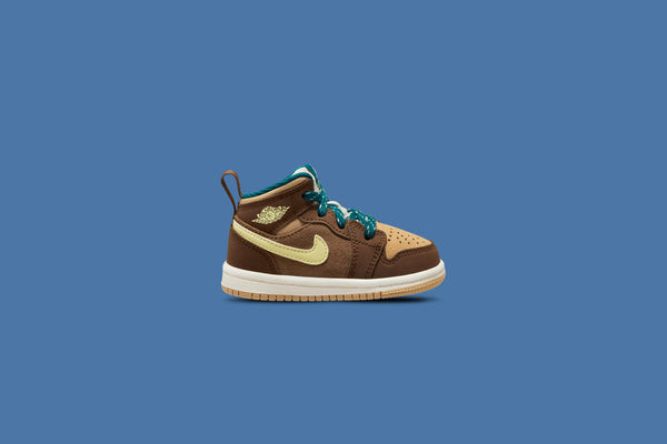 Air Jordan 1 Mid SE (TD) 'Cacao Wow' - Cacao Wow/Luminous Green/Ale Brown