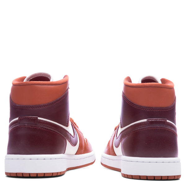 Air Jordan 1 Mid Women's - Dusty Peach/Night Maroon/Sail – Feature