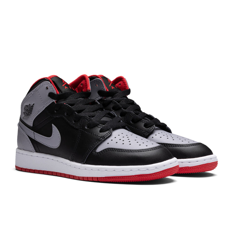 Air Jordan 1 Mid (GS) - Black/Cement Grey/Fire Red â Feature