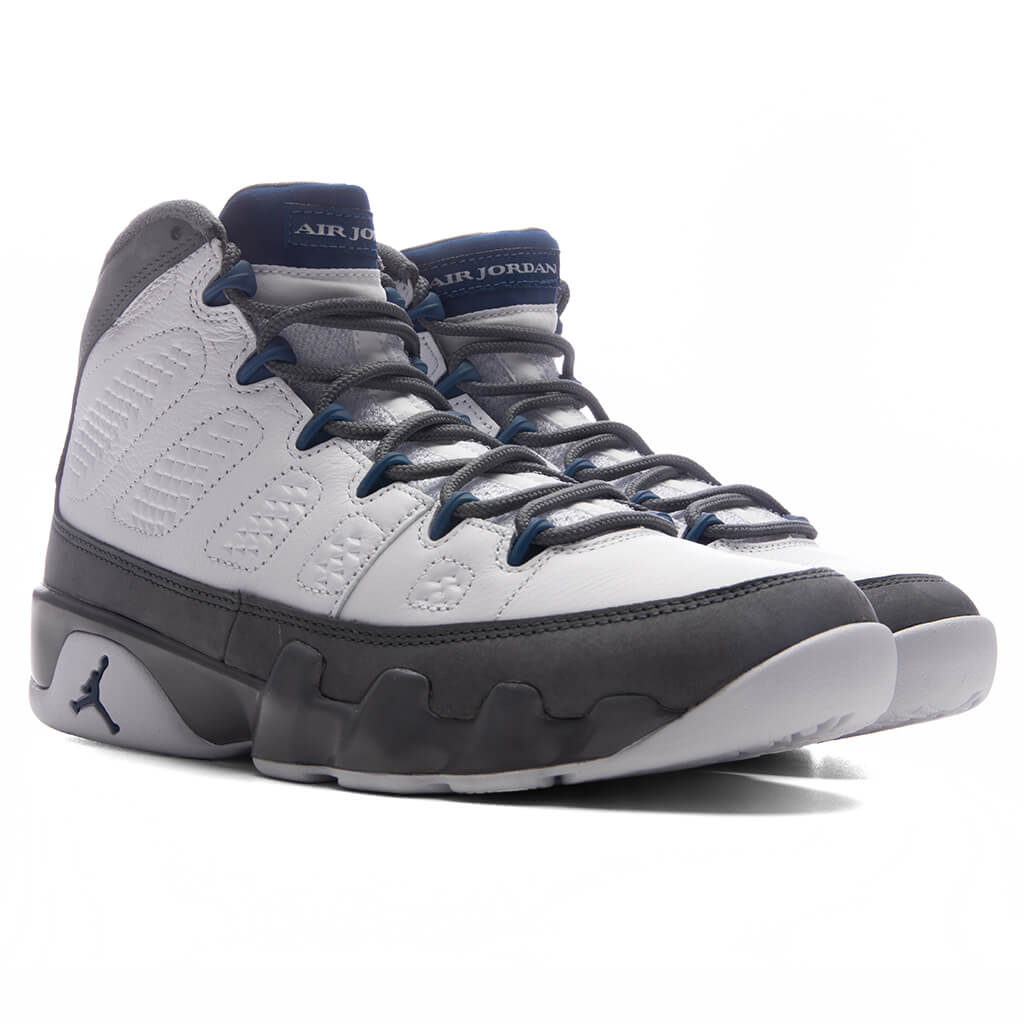 Air Jordan 9 Retro 'Flint Grey' - White/French Blue/Flint Grey – Feature