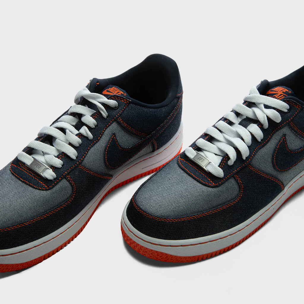 Air Force 1 Low 'Denim' - Obsidian/Safety Orange/White – Feature