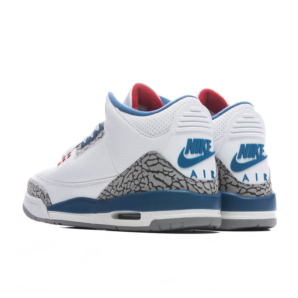 Air Jordan 3 Retro 'True Blue' (GS) - White/True Blue/Grey/Fire