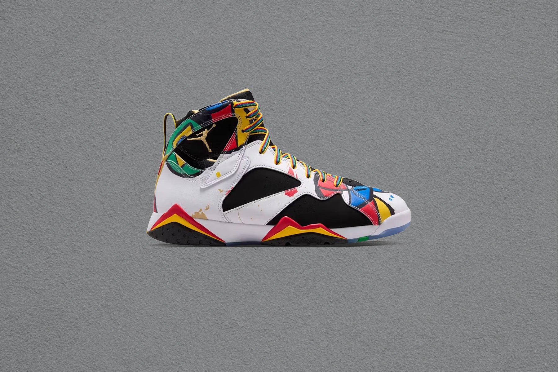 Air Jordan 7 Retro 'Miró' - White/Metallic Gold/Sport Red – Feature