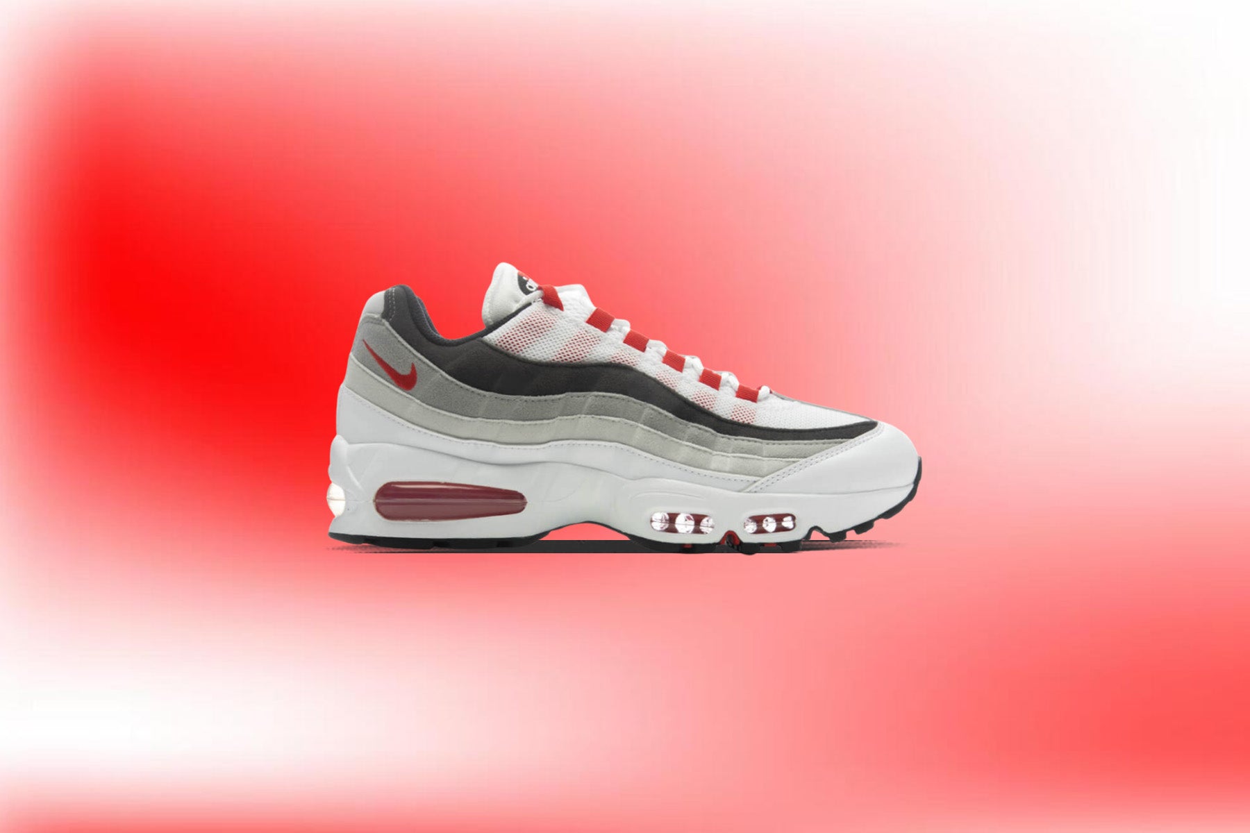 靴/バッグ NIKE AIR MAX 95 BIG BUBBL PREMIUM WHITE/COMET RED-NEUTRAL GREY-MEDIUM GREY Air Max 95 Big Bubble Premium 'Comet Red' - White/Comet Red