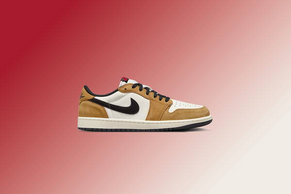 エアジョーダン1ローOG -Sail/ Black/ Golden Harvest/ Gym Red – Feature 