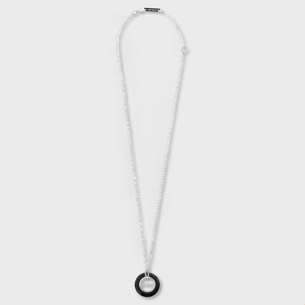 Carved Stones Charm Necklace - Black/Silver