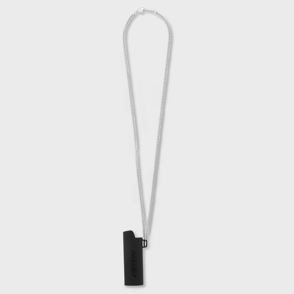 Logo Lighter Case Necklace L - Black