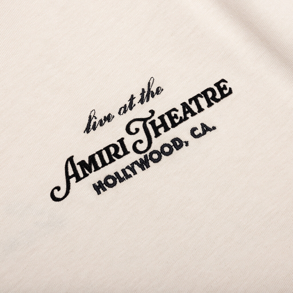 Amiri Theatre Flocked Tee - Alabaster – Feature Amiri Theatre Flocked Tee - Alabaster – Feature