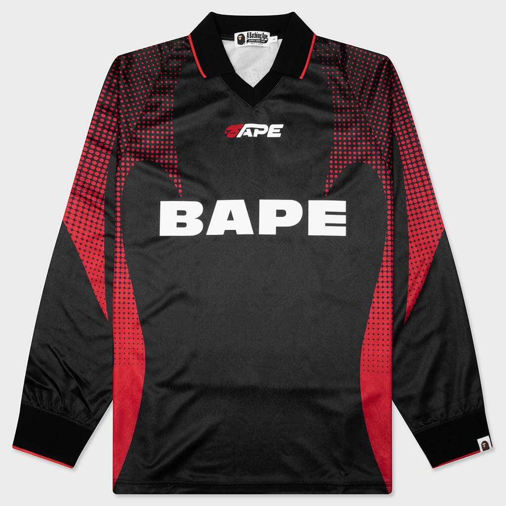Ape Flame Monogram Jacquard Logo Relaxed Fit Football Jersey