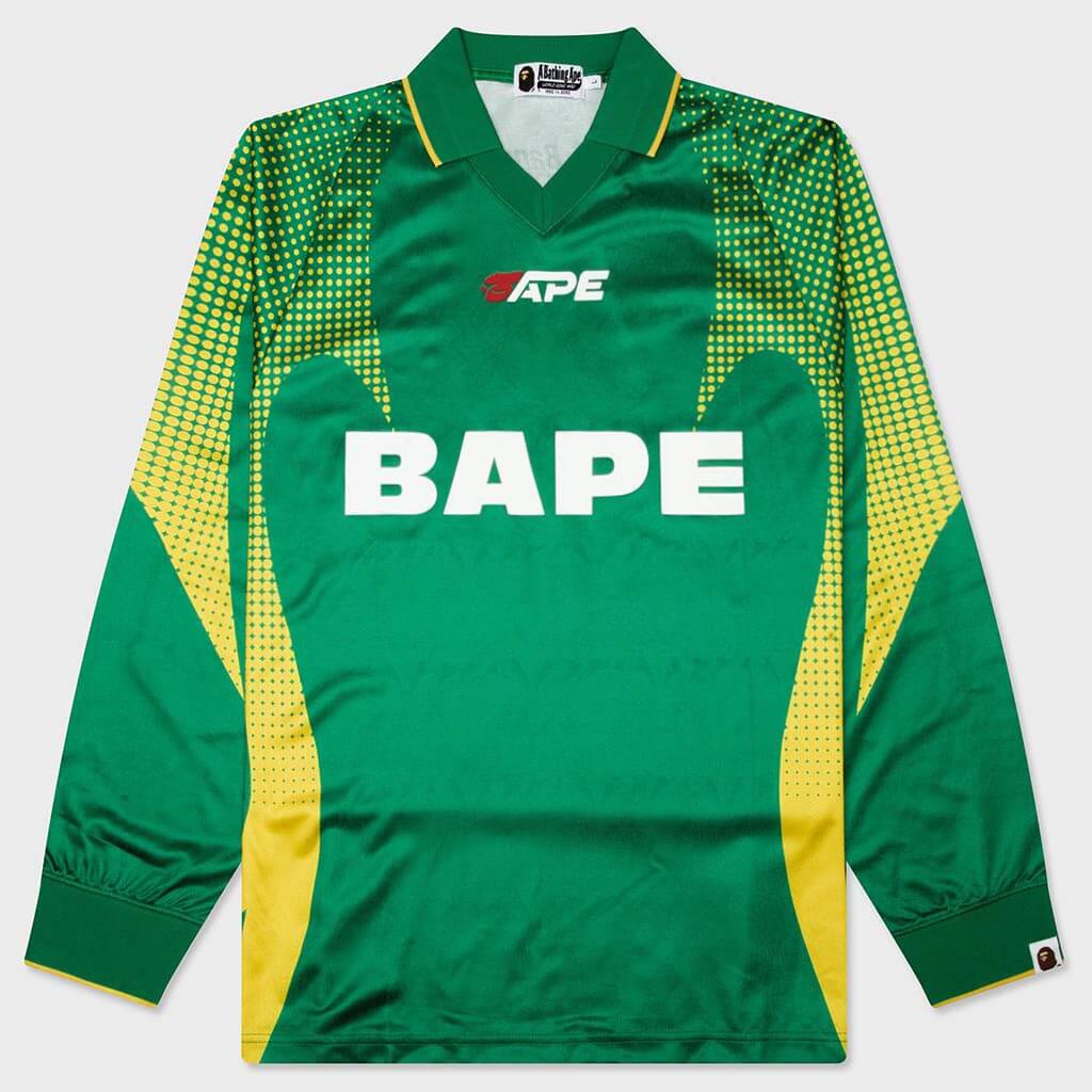 Ape Flame Monogram Jacquard Logo Relaxed Fit Football Jersey