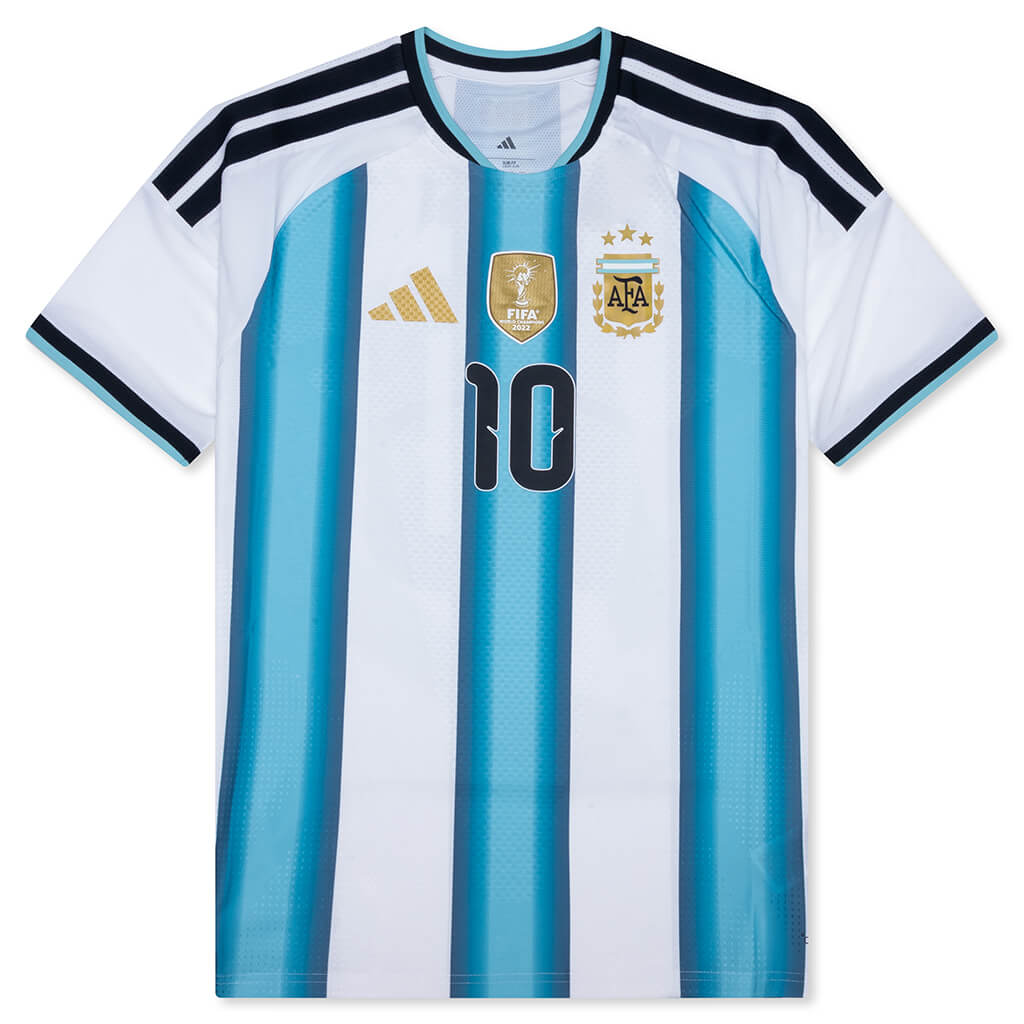 Argentina 26 Messi Home Authentic Jersey - White – Feature