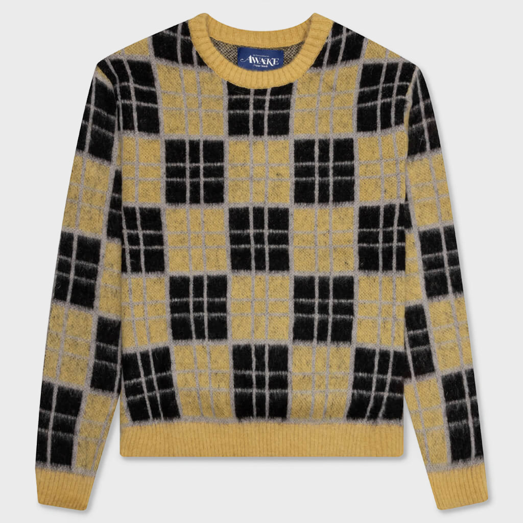 Checked Mohair Sweater - Yellow