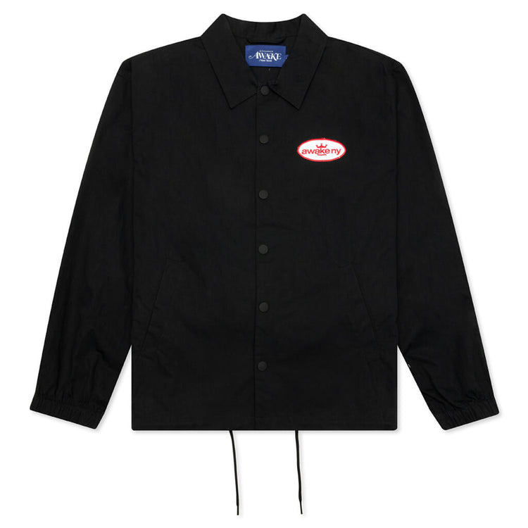 King Logo Twill Coaches Jacket - Charcoal – Feature