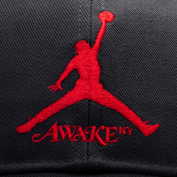 Awake NY x Jordan Club Cap - Dark Smoke Grey/University Red