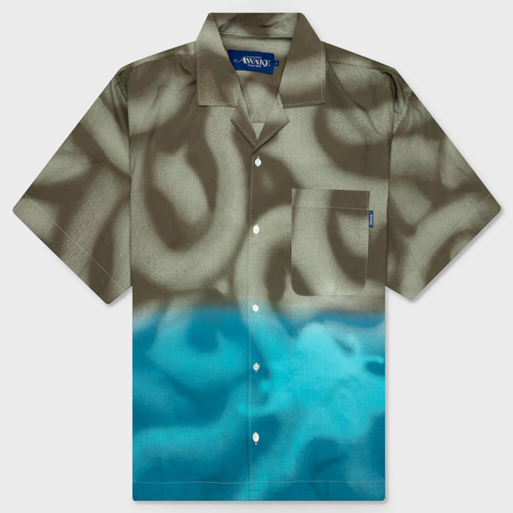 Dip Dyed Camp Shirt - Brown/Blue