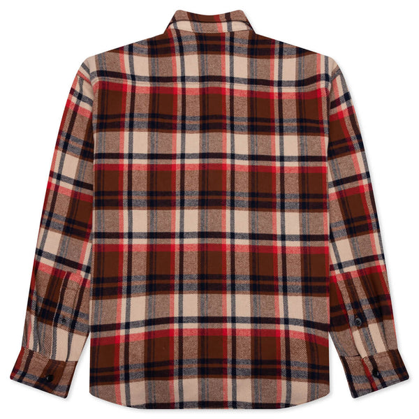 Bape Check Ape Head One Point Flannel Shirt - Red – Feature