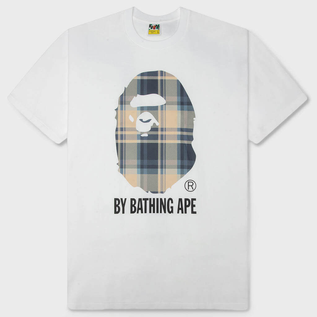 BAPE Check By Bathing Ape Tee - White/Blue