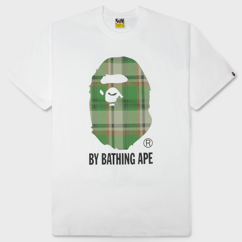BAPE Check By Bathing Ape Tee - White/Green