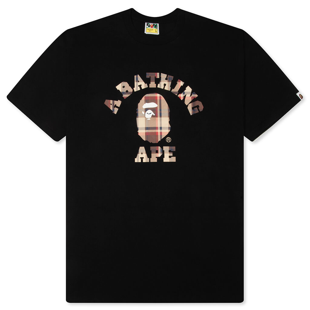 BAPE Check College Tee - Black/Red – Feature