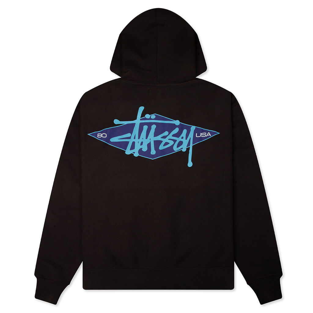 Basic Diamond Zip Hoodie - Black – Feature