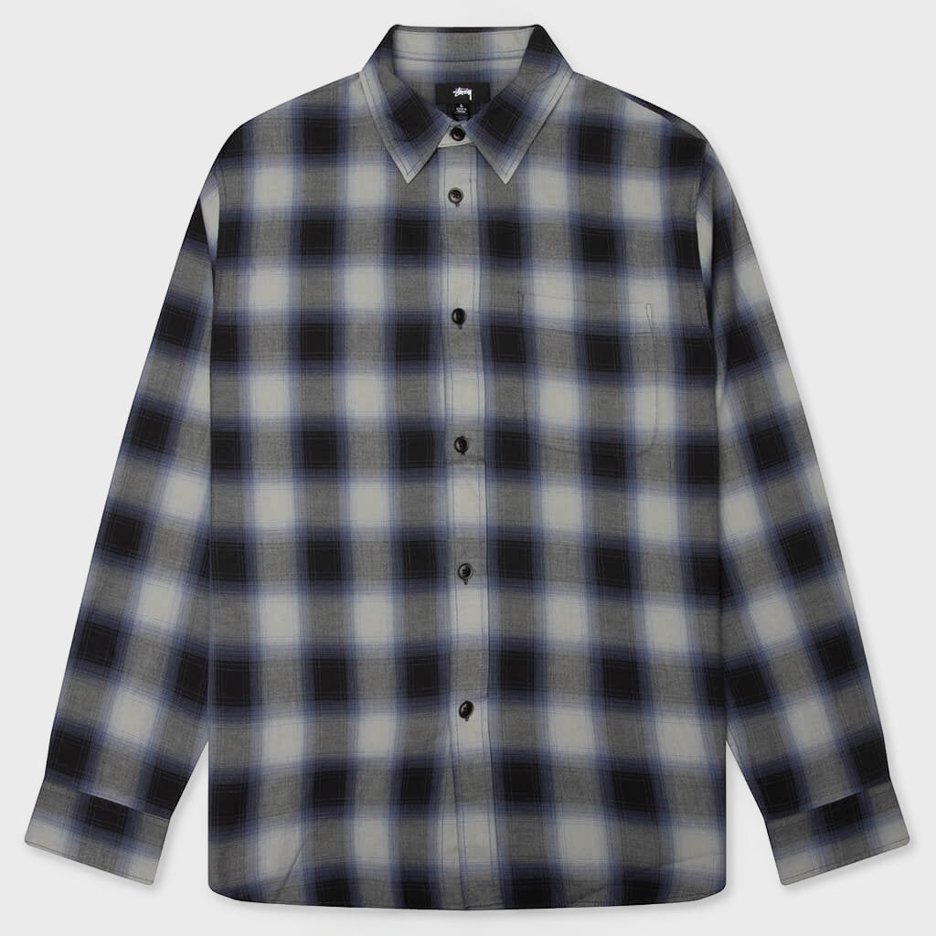 Beach Ombre Plaid Shirt - Black