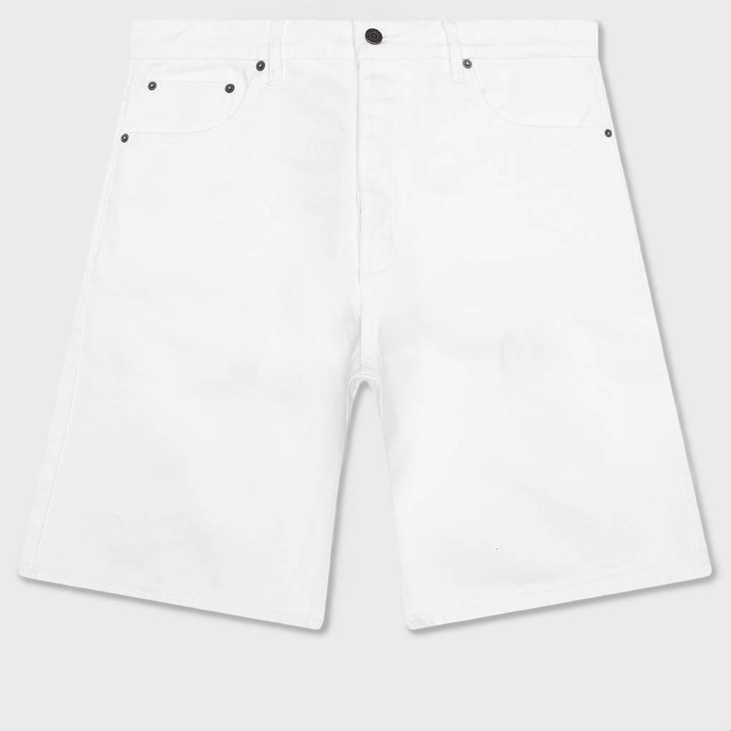 Berry Wide Denim Short - Washed White