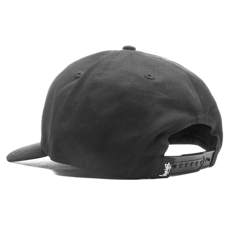 Stussy Big Stock Mid Depth Cap - Black – Civil STÜSSY Mid-Depth Big Stock Snapback Cap in Black Suede main image 1
