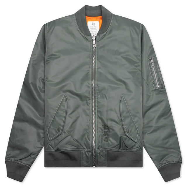 Green Colourblocked Utility Bomber Jacket